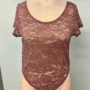 Joyfolie Rose Lace Top